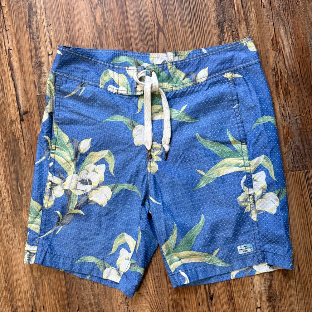 Tommy Bahama Board Shorts Mens‎ 32 Medium Blue Floral Tropical Relax Swim Trunks